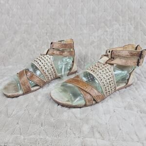 Bed Stu Capriana Sandal 9 Leather Distressed Gladiator Boho Hippie Festival